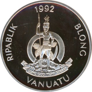 Vanuatu 50 Vatu 1992 PP Erdtauben Silber*