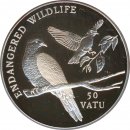 Vanuatu 50 Vatu 1992 PP Erdtauben Silber*