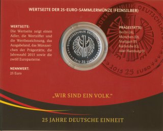 Deutschland 25 Euro 2015 - 25 Jahre Deutsche Einheit PL - A*