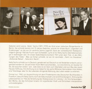 Deutschland 2016 - 20 Euro - Nelly Sachs PL im Folder der Deutschen Post*