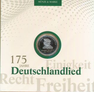 Deutschland 2016 - 20 Euro -  Deutschlandlied PL im Folder der Deutschen Post*