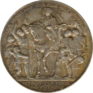 Preussen 3 Mark 1913 100 Jahre Sieg �ber Napoleon Silber*