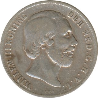 Niederlande 1 Gulden 1858 Willem III Silber*
