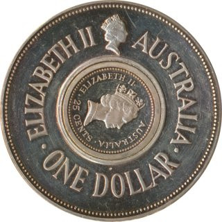 Australien 1,25 Dollar 1990 Holey Dollar and the Dump Silber*
