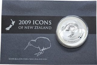 Neu Seeland 2009 Silber - Kiwi st in Coin Card*