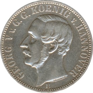 Hannover 1/6 Taler 1859 Georg V Silber*