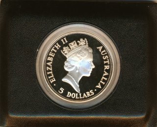 Australien Kookaburra - 1990 1 Oz Silber PP im Etui*