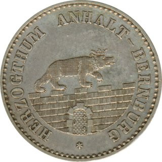 Anhalt-Bernburg 1/6 Taler 1862 A Alexander Carl Silber*