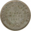 Anhalt-Bernburg 1/6 Taler 1862 A Alexander Carl Silber*