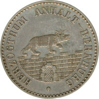 Anhalt-Bernburg 1/6 Taler 1862 A Alexander Carl Silber*