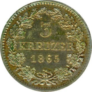 Bayern 3 Kreuzer 1865 Ludwig II*
