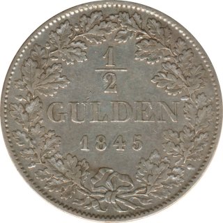 Bayern 1/2 Gulden 1845 Ludwig I. Silber*