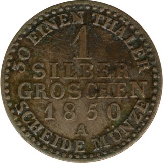 Reuss j�ngere Linie 1 Silbergroschen 1850 A Heinrich LXVII