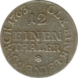Sachsen 1/12 Taler 1763 Friedrich August II Silber*