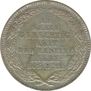 Sachsen 1/6 Taler 1854 Friedrich August II - auf seinen Tod Silber*