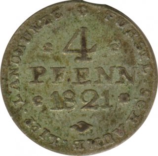 Schaumburg-Lippe 4 Pfennig 1821 Georg Wilhelm Silber*