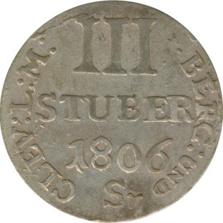 J�lich-Berg 3 St�ber 1806 S Joachim Murat Silber*