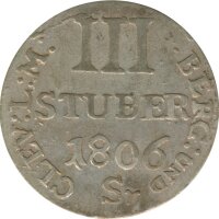 J&uuml;lich-Berg 3 St&uuml;ber 1806 S Joachim Murat Silber*