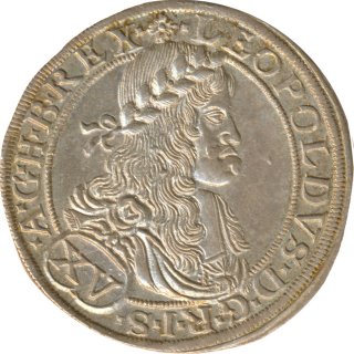 �sterreich 15 Kreuzer 1664 CA Leopold I. Silber*