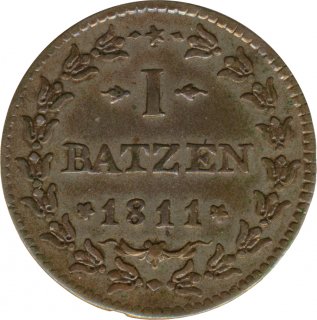 Schweiz 1 Batzen 1811 Kanton Aargau*