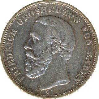 Baden 5 Mark 1901 G Friedrich Silber*