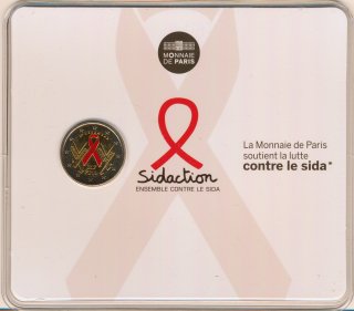 Frankreich 2 Euro 2014 - Welt Aids Tag in Farbe*