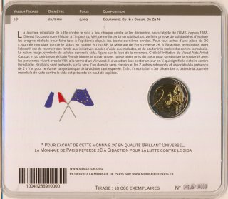 Frankreich 2 Euro 2014 - Welt Aids Tag in Farbe*