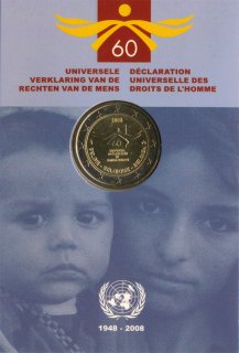 Belgien 2 Euro 2008 - Menschenrechte CoinCard*