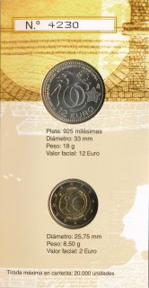 Spanien Set 12 & 2 Euro 2009 - Wirtschafts- und W�hrungsunion im Folder*