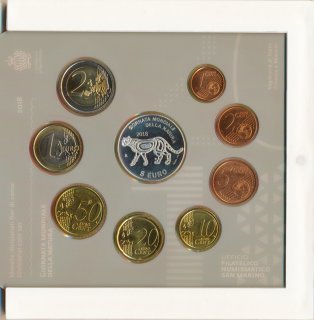 San Marino KMS 2018 stgl. in Folder mit Silber*