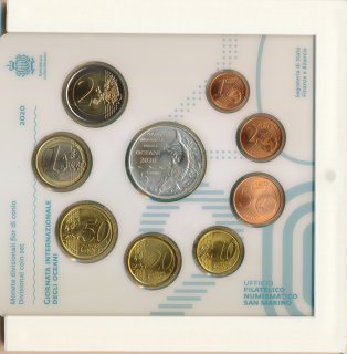 San Marino KMS 2020 stgl. in Folder mit Silber*
