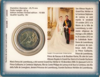 Luxemburg 2 Euro 2012 - Prinzenhochzeit in Karte*