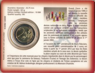 Luxemburg 2 Euro 2012 - Einf�hrung Euro-Bargeld in Karte*