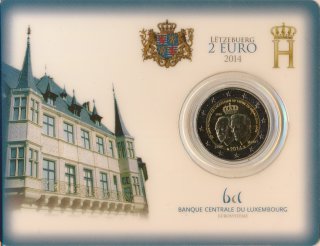 Luxemburg 2 Euro 2014 - Thronbesteigung in Karte*