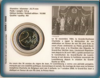 Luxemburg 2 Euro 2014 - Thronbesteigung in Karte*