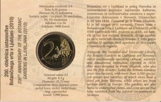 Slowenien 2 Euro 2010 - Botanischer Garten in CoinCard*