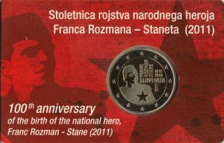 Slowenien 2 Euro 2011 -  Franc Rozman in CoinCard*