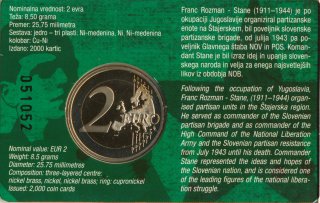 Slowenien 2 Euro 2011 -  Franc Rozman in CoinCard*