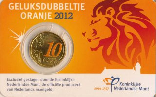 Niederlande 10 Cent 2012 Beatrix Farbe in CoinCard*