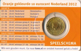 Niederlande 10 Cent 2012 Beatrix Farbe in CoinCard*