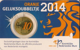 Niederlande 10 Cent 2014 Willem Alexander Farbe in CoinCard*