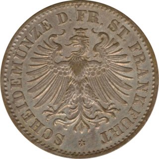 Freie Stadt Frankfurt 6 Kreuzer 1866 Stadtwappen Silber*