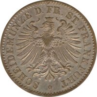 Freie Stadt Frankfurt 6 Kreuzer 1866 Stadtwappen Silber*