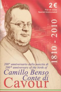 Italien 2 Euro 2010 - Cavour im Folder*