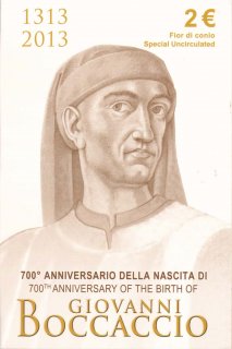 Italien 2 Euro 2013 - Giovanni Boccaccio im Folder*
