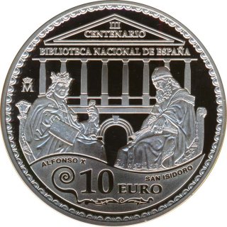 Spanien 10 Euro 2012 PP 300 Jahre Nationalbibliothek Silber*