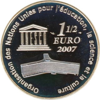 Frankreich 1,5 Euro 2007 PP Chinesische Mauer Silber*