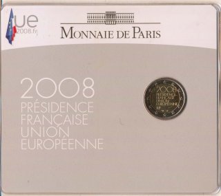 Frankreich 2 Euro 2008 - Ratspr�sidentschaft in Karte*