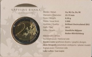 Lettland 2 Euro 2015 - EU Pr�sidentschaft in CoinCard*