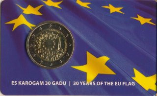 Lettland 2 Euro 2015 - Europaflagge in CoinCard*